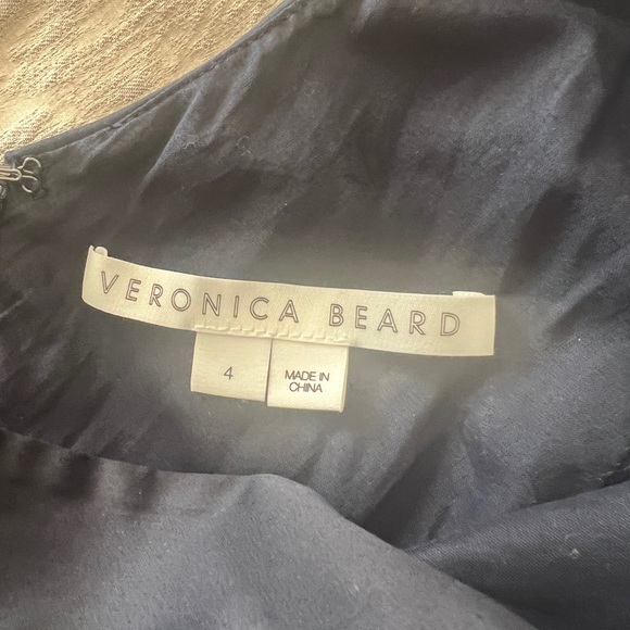 NWT VERONICA BEARD NAVY BEILLA ONE SHOULDER RUFFLE DRESS! SIZE 4! - Picture 5 of 6
